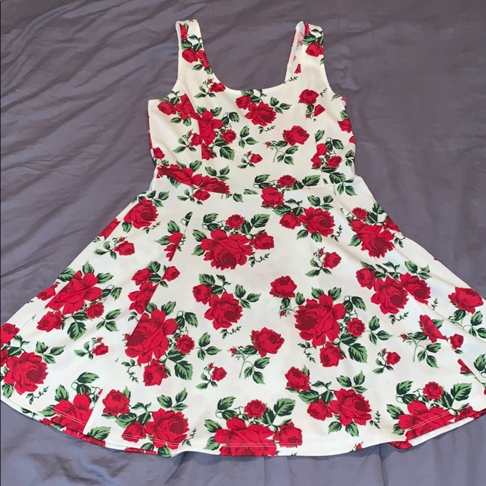 H&M rose print dress